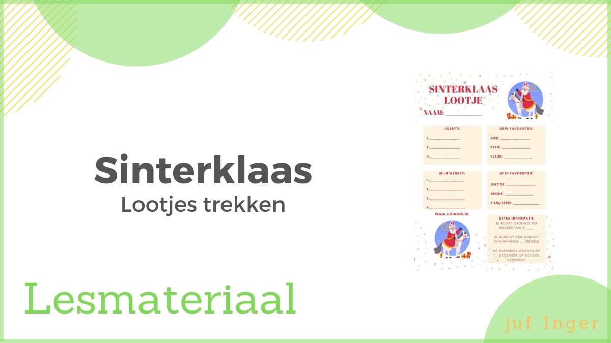 salto straal Hond Sinterklaas - Lootjes trekken - gratis download - Juf Inger